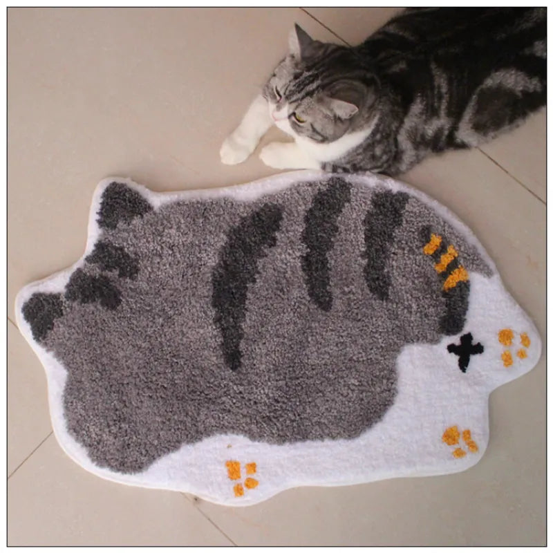 Katzen-Badematte im lustigen Design – Weiche Fußmatte für Katzenliebhaber