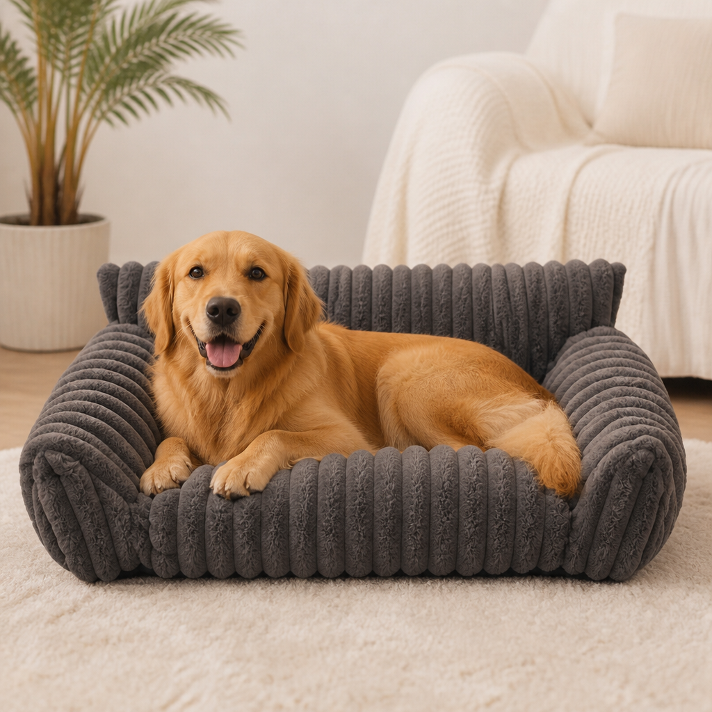 Flauschiges Wolken-Haustiersofa mit weichen Seitenpolstern & waschbarem Bezug