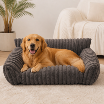 Flauschiges Wolken-Haustiersofa mit weichen Seitenpolstern & waschbarem Bezug