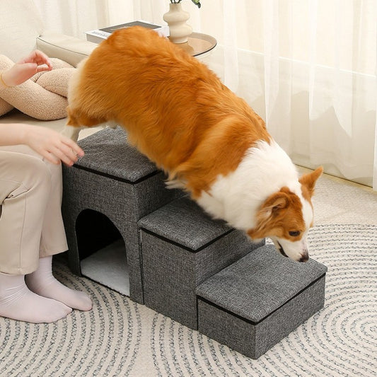 Haustier Treppe und Rampenleiter – Stabil und Zusammenklappbar, für Hunde und Katzen