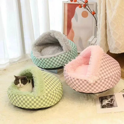 Karierte Warme Katzen Höhle