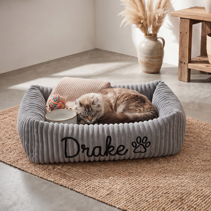 Personalisiertes, flauschiges Wolken-Katzenbett mit weicher Umrandung