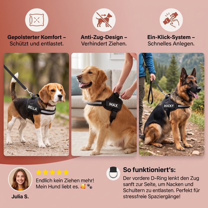 Personalisiertes Anti-Zug-Hundegeschirr mit vorderem D-Ring – zur Entlastung von Nacken und Schultern entwickelt