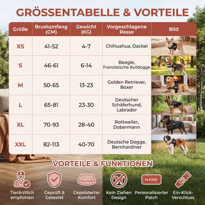 Personalisiertes Anti-Zug-Hundegeschirr mit vorderem D-Ring – zur Entlastung von Nacken und Schultern entwickelt
