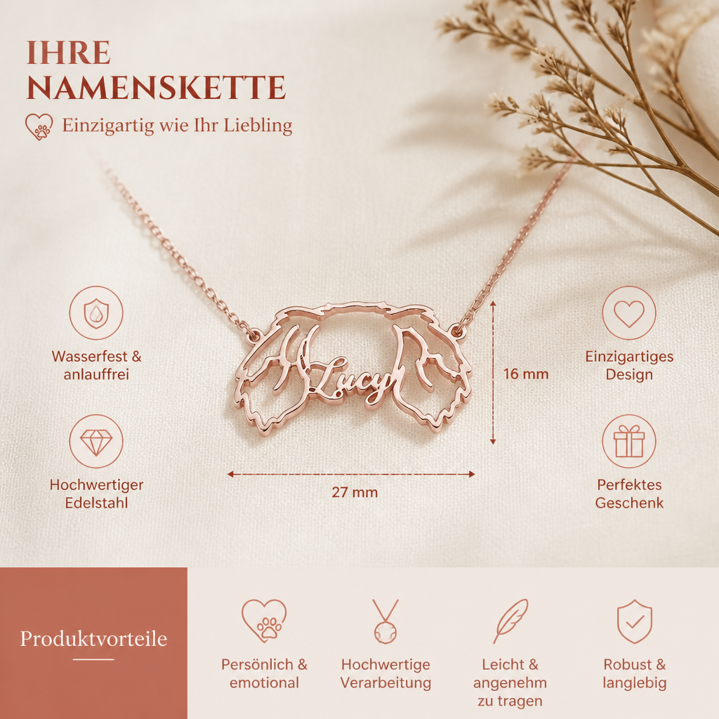 Personalisierte Tierohren-Namenskette