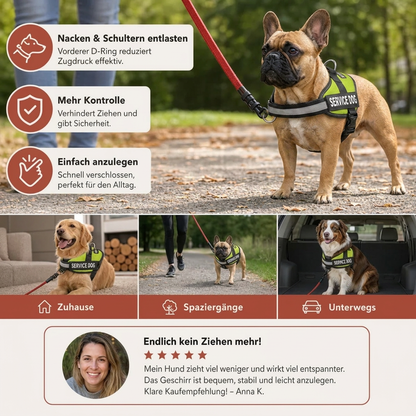 Personalisiertes Anti-Zug-Hundegeschirr mit vorderem D-Ring – zur Entlastung von Nacken und Schultern entwickelt