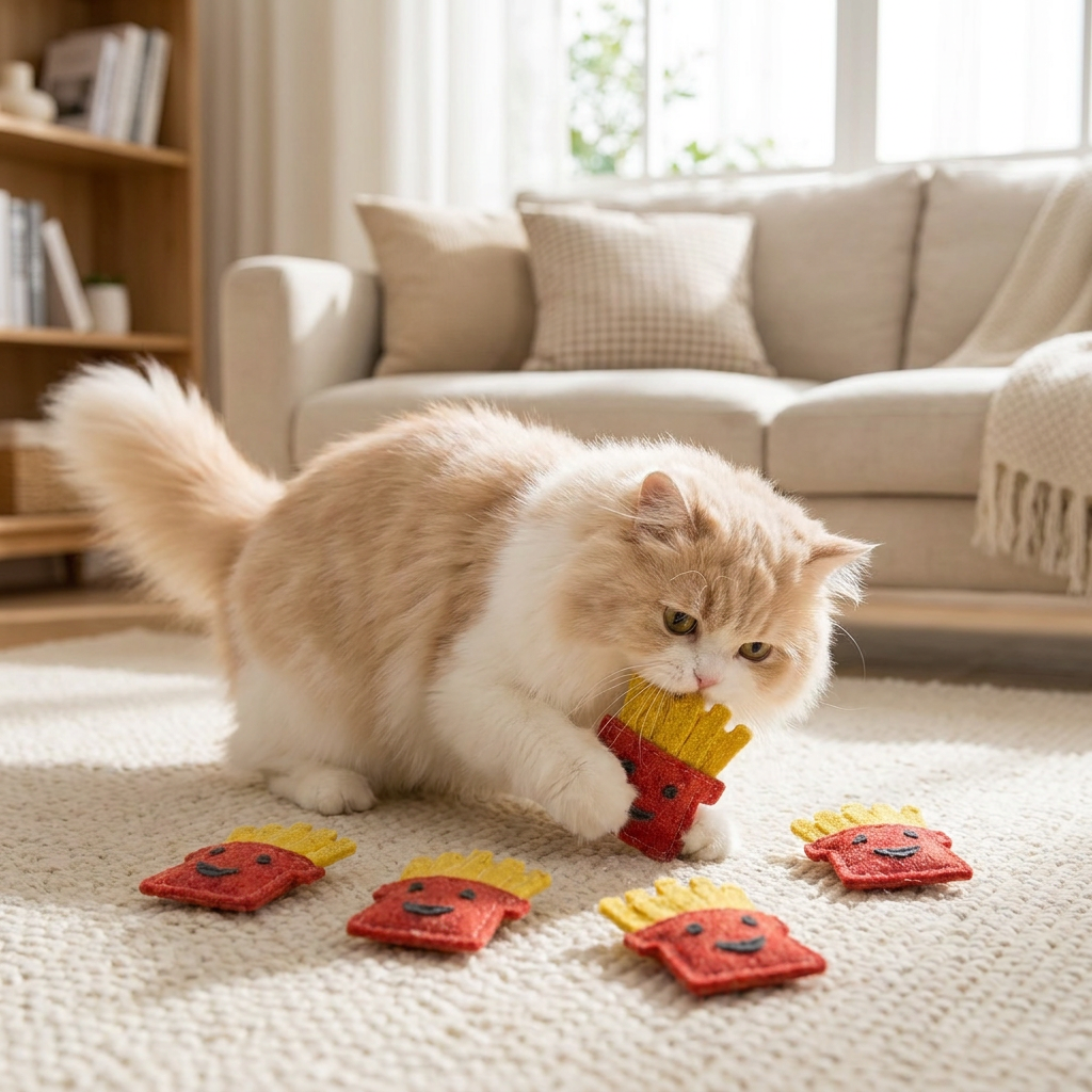 Zahnpflegendes Katzenminze-Kauspielzeug – Natürliches Luffa-Set für Zahnpflege & Spiel