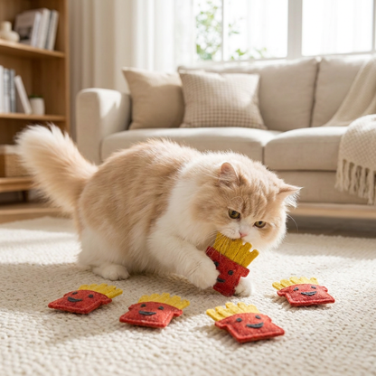Zahnpflegendes Katzenminze-Kauspielzeug – Natürliches Luffa-Set für Zahnpflege & Spiel