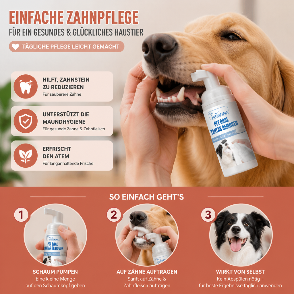 Zahnreinigungsschaum für Hunde – Für sauberere Zähne & frischen Atem
