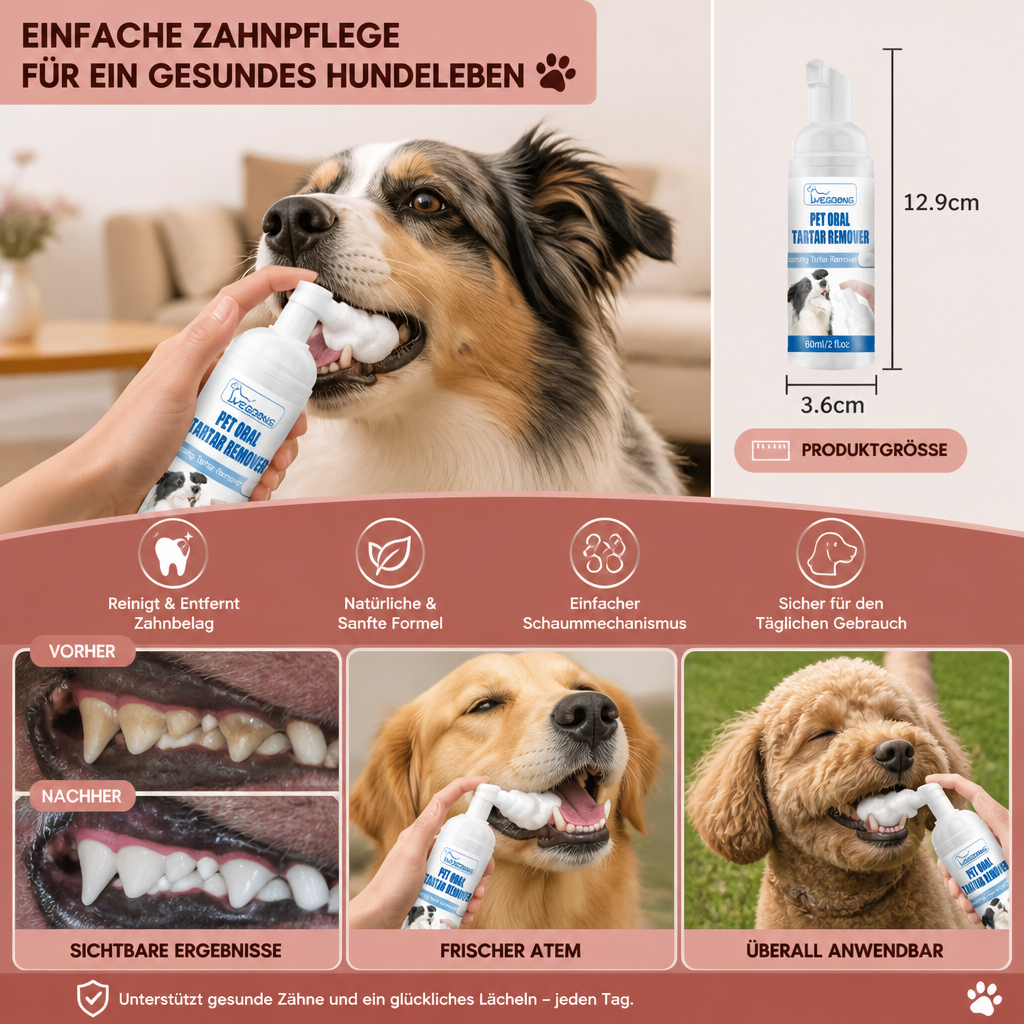 Zahnreinigungsschaum für Hunde – Für sauberere Zähne & frischen Atem