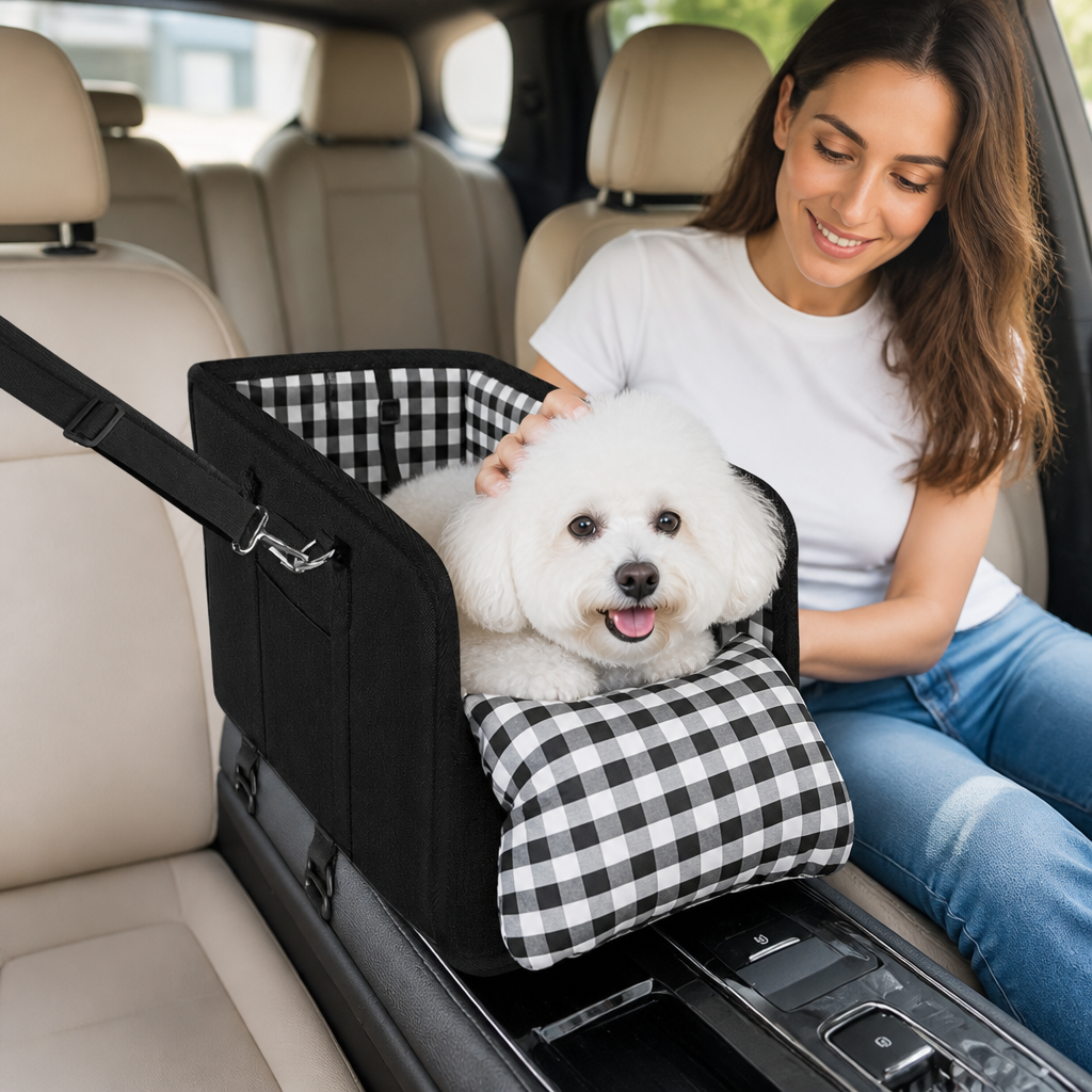 Sichere Auto-Transporttasche für kleine Hunde & Katzen mit Sicherheitsleine & rutschfestem Boden