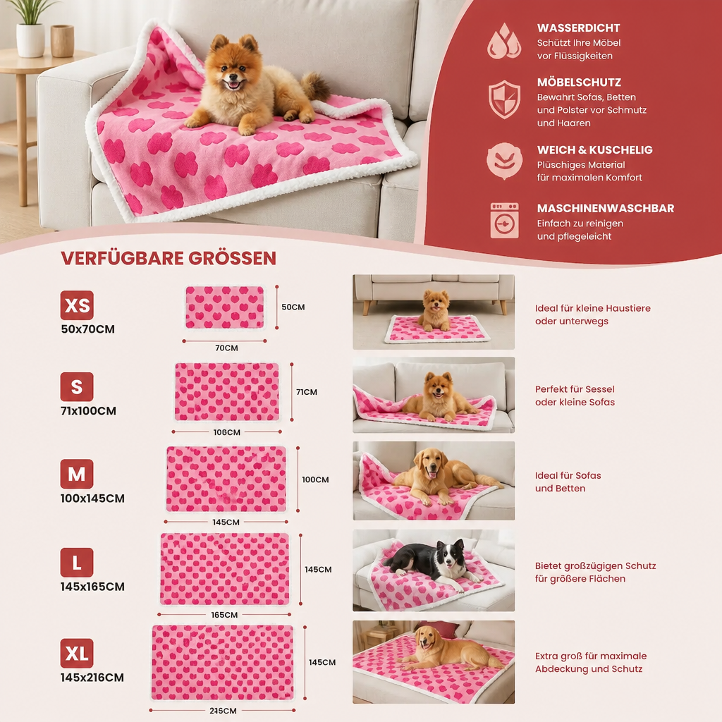Wasserdichte Haustierdecke – Beidseitiger Sofa- & Möbelschutz