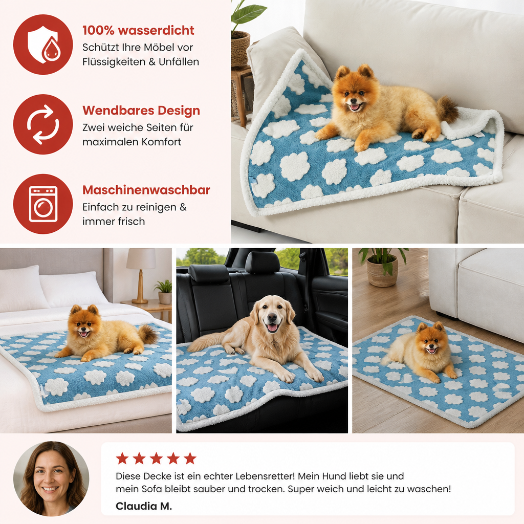 Wasserdichte Haustierdecke – Beidseitiger Sofa- & Möbelschutz