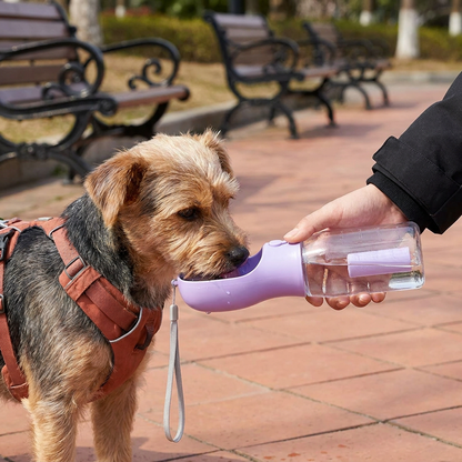 3 in 1 tragbare Hundeflasche mit Futterbehälter und Kotbeutelhalter