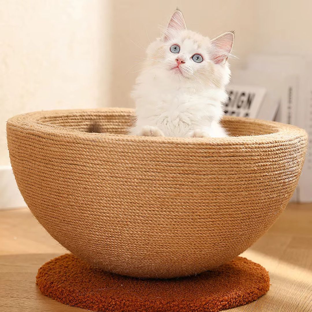 Katzen Kratz und Schlafkugel aus Sisal