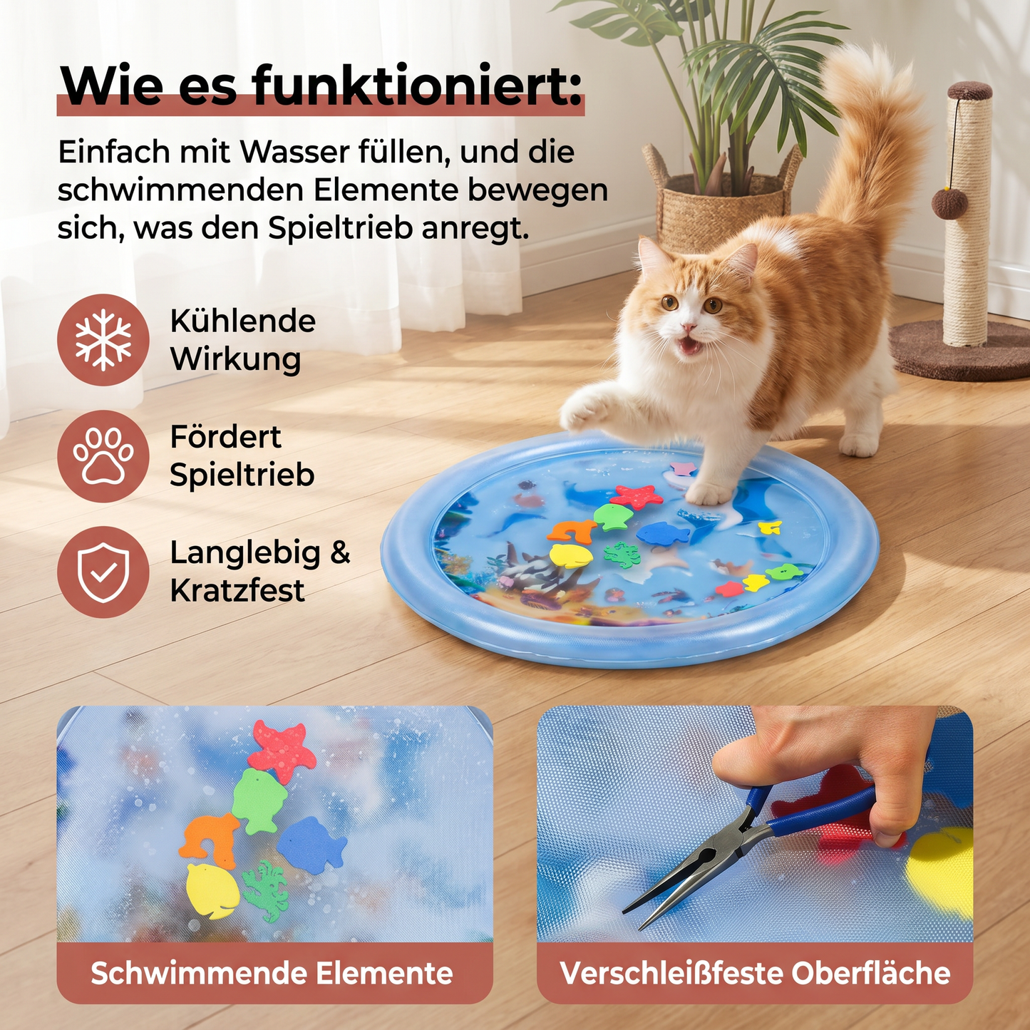 Kühlendes Spiel Wasserbett für Katzen 2.0