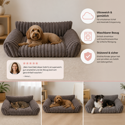 Flauschiges Wolken-Haustiersofa mit weichen Seitenpolstern & waschbarem Bezug