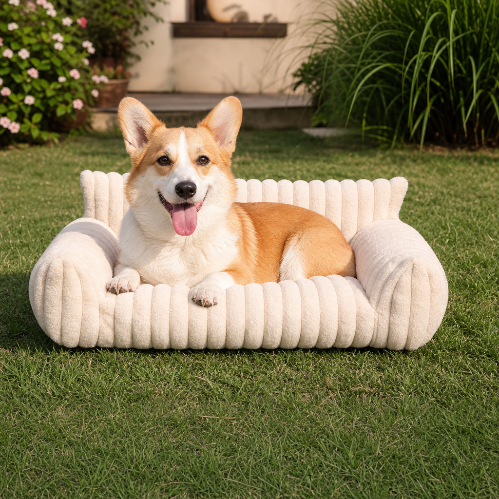 Flauschiges Wolken-Haustiersofa mit weichen Seitenpolstern & waschbarem Bezug