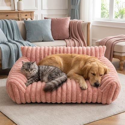 Flauschiges Wolken-Haustiersofa mit weichen Seitenpolstern & waschbarem Bezug