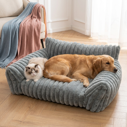Flauschiges Wolken-Haustiersofa mit weichen Seitenpolstern & waschbarem Bezug