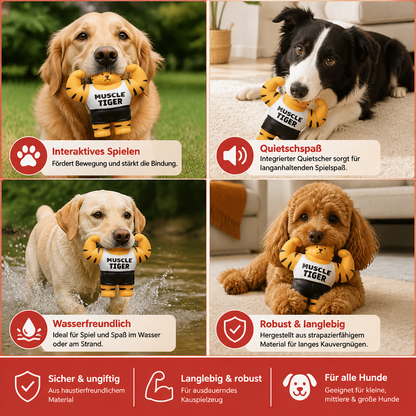 Robustes Muskelmann-Quietschspielzeug für Hunde