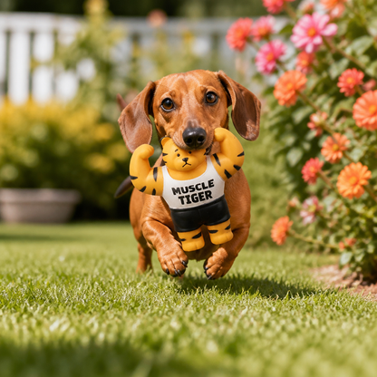 Robustes Muskelmann-Quietschspielzeug für Hunde