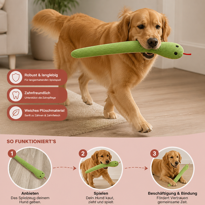 Robustes Plüschtier in Schlangenform für Hunde