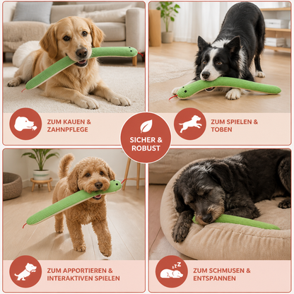 Robustes Plüschtier in Schlangenform für Hunde