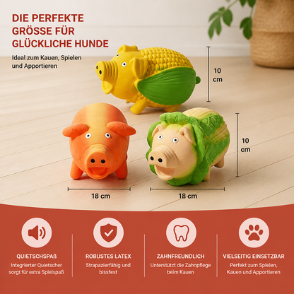 Robustes Quietschspielzeug aus Latex im Bauernhof-Design für Hunde