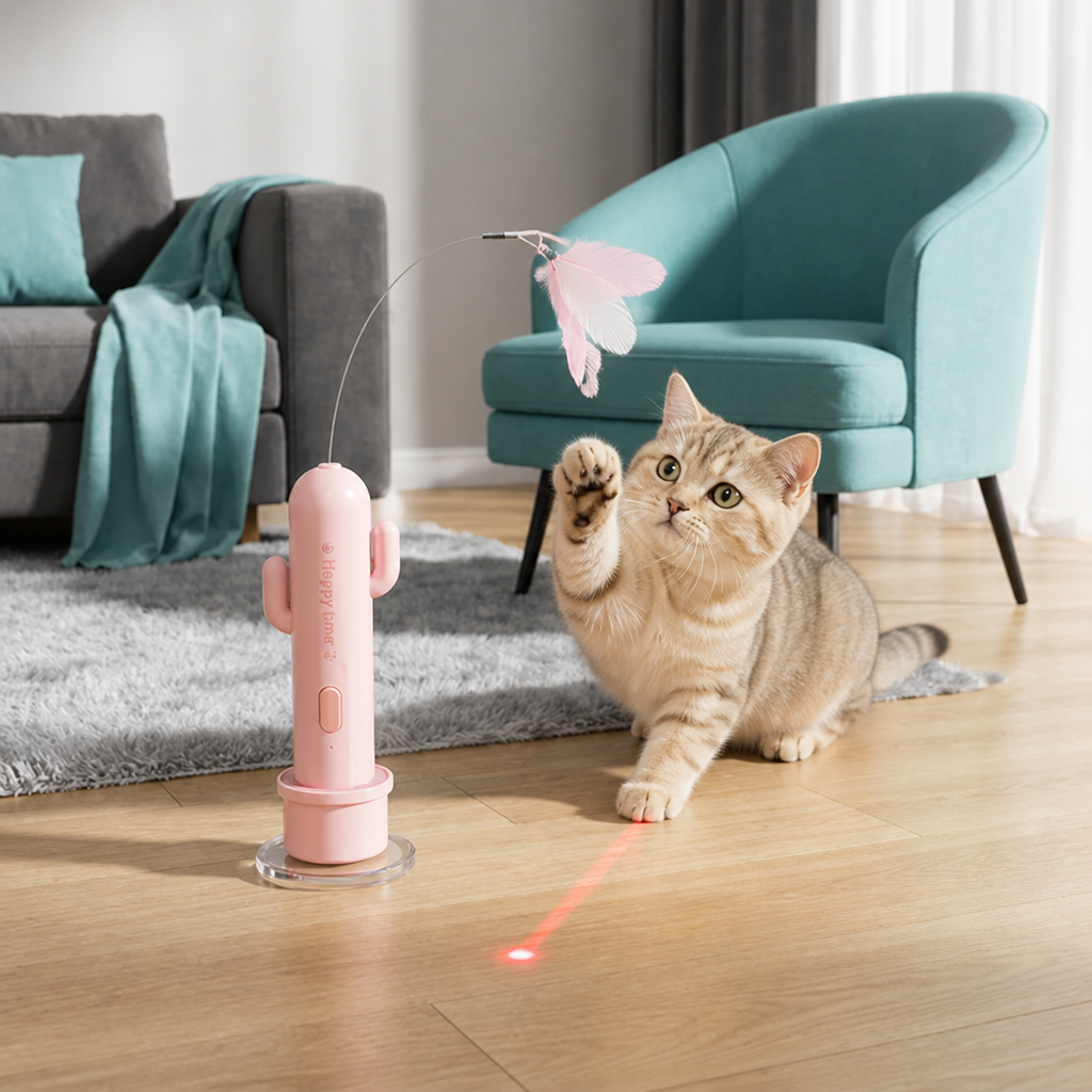 2-in-1-Spielzeug für Katzen: Automatischer Schmetterling und Laser