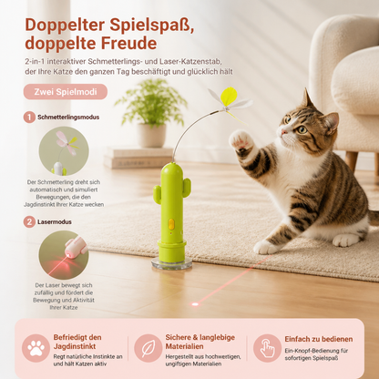 2-in-1-Spielzeug für Katzen: Automatischer Schmetterling und Laser