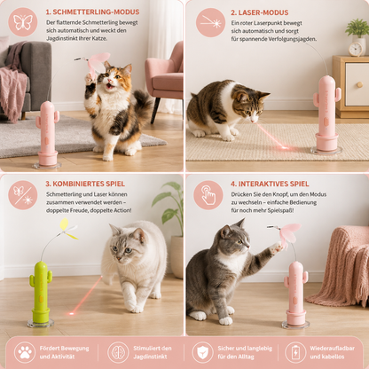 2-in-1-Spielzeug für Katzen: Automatischer Schmetterling und Laser