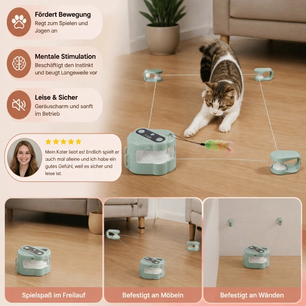 Automatisches Katzenspielzeug mit Laufbahn