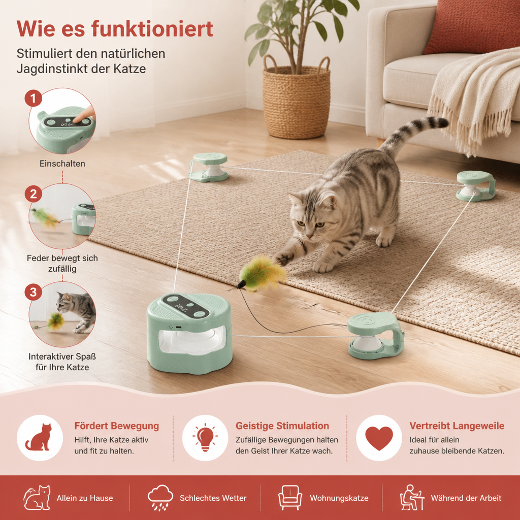 Automatisches Katzenspielzeug mit Laufbahn
