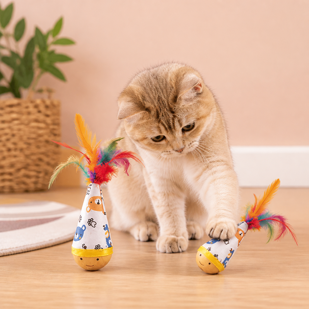 Roly-Poly-Spielzeug aus natürlichem Buchenholz