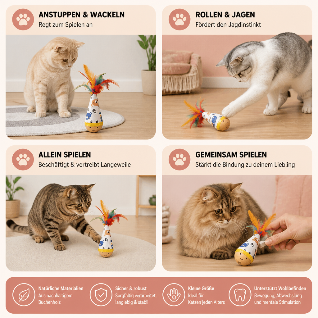 Roly-Poly-Spielzeug aus natürlichem Buchenholz