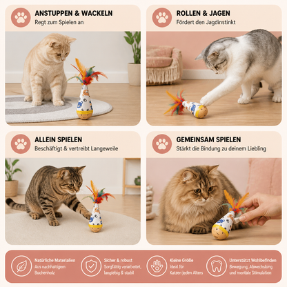 Roly-Poly-Spielzeug aus natürlichem Buchenholz