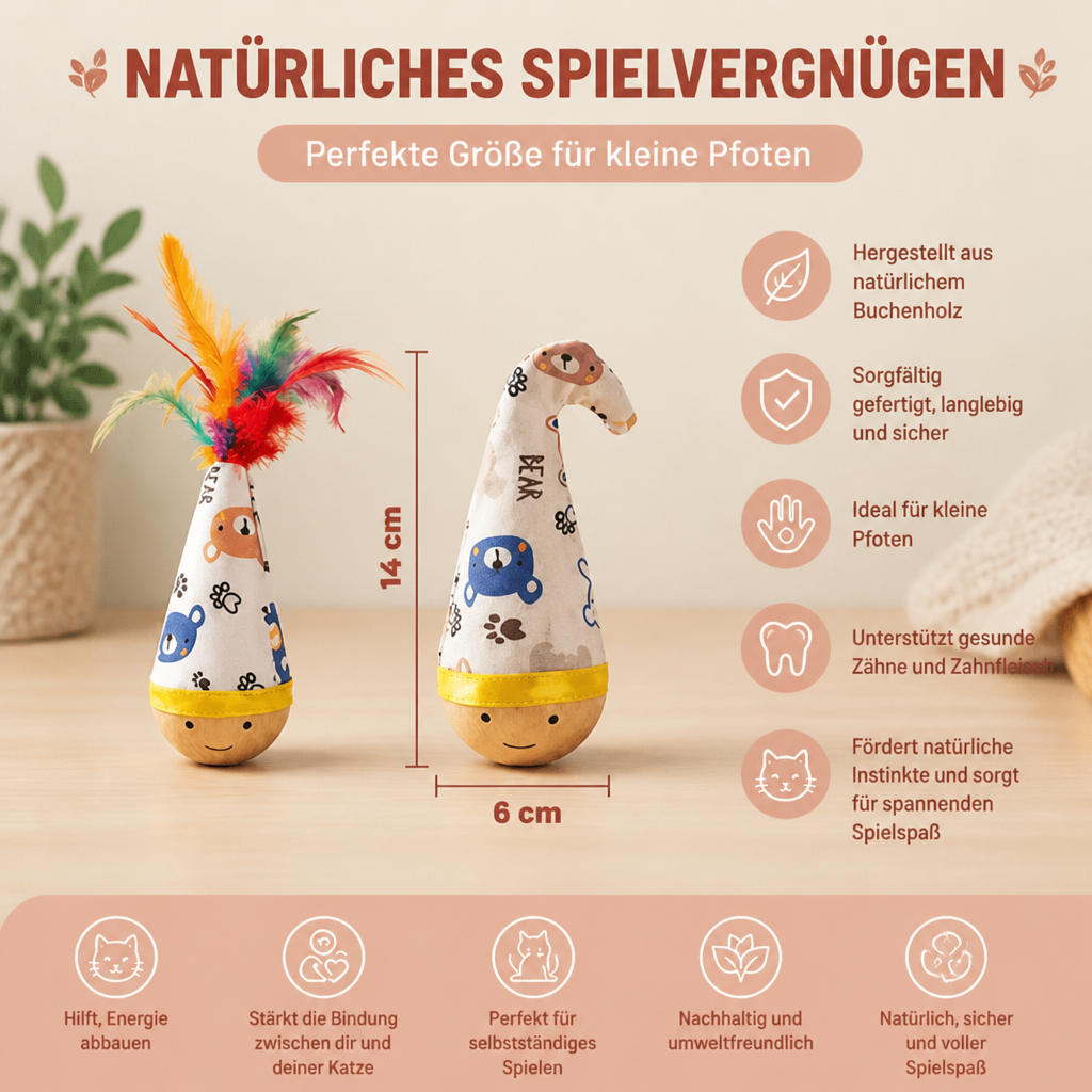 Roly-Poly-Spielzeug aus natürlichem Buchenholz