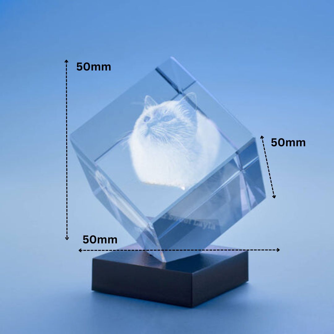Personalisierter 2D/3D Kristall Würfel mit Laser Gravur