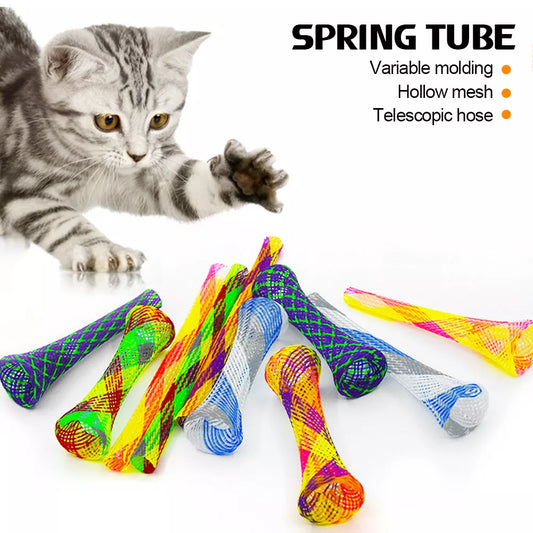 Flexibles Katzenspielzeug – Biegsame Mesh-Stäbchen Für Interaktiven Spielspaß