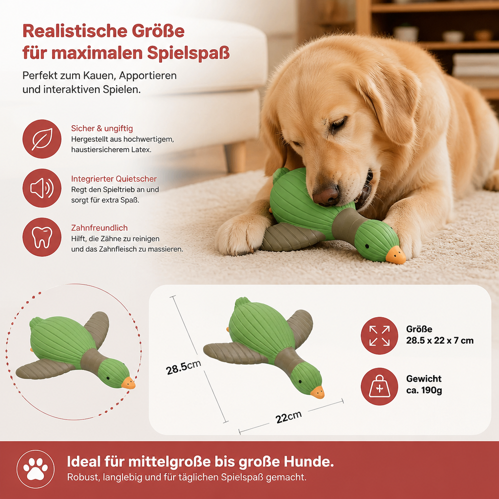 Interaktives Kauspielzeug mit Quietscher für Hunde