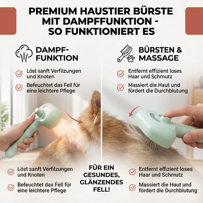 Premium Haustier Bürste Mit Dampffunktion