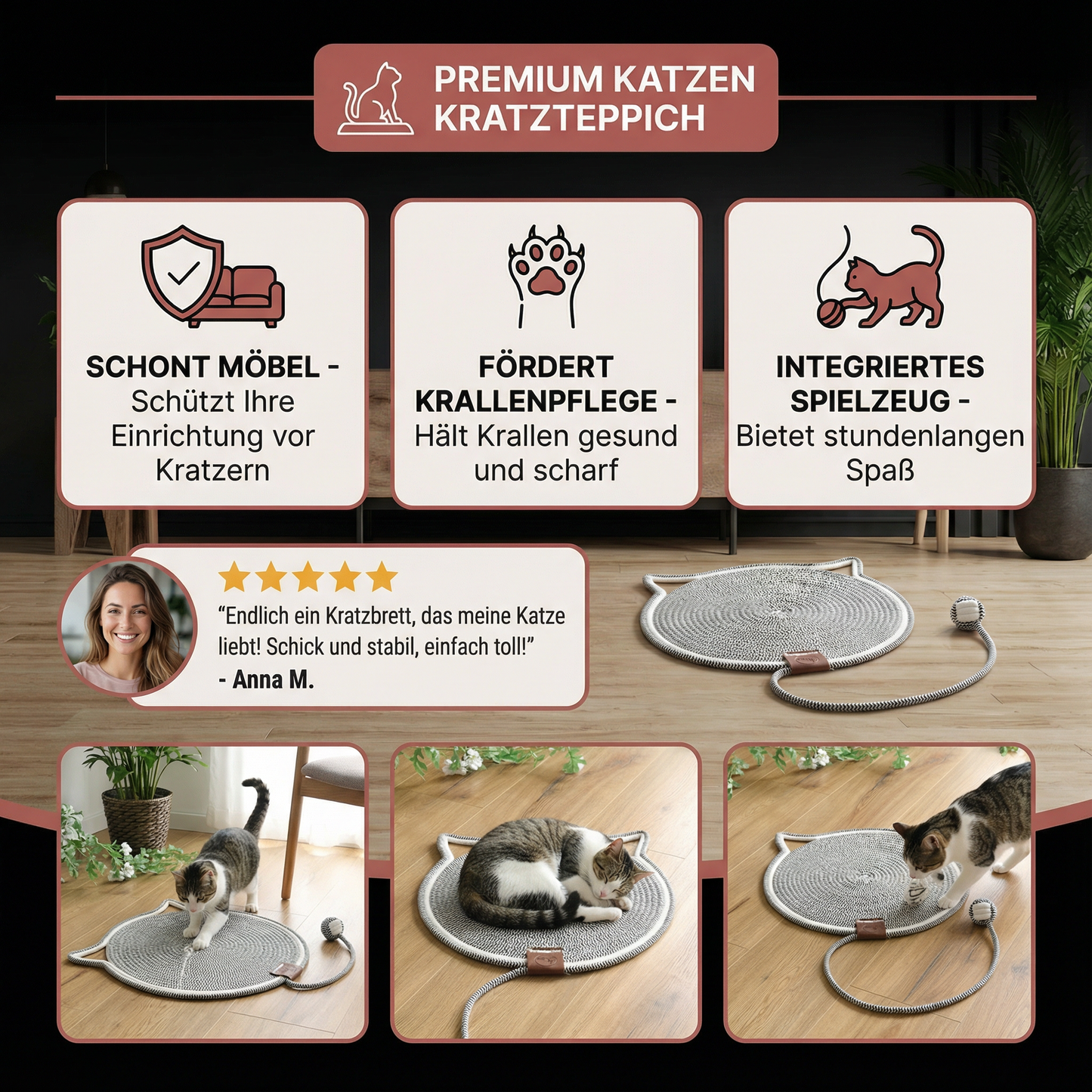 Premium Katzen Kratzteppich