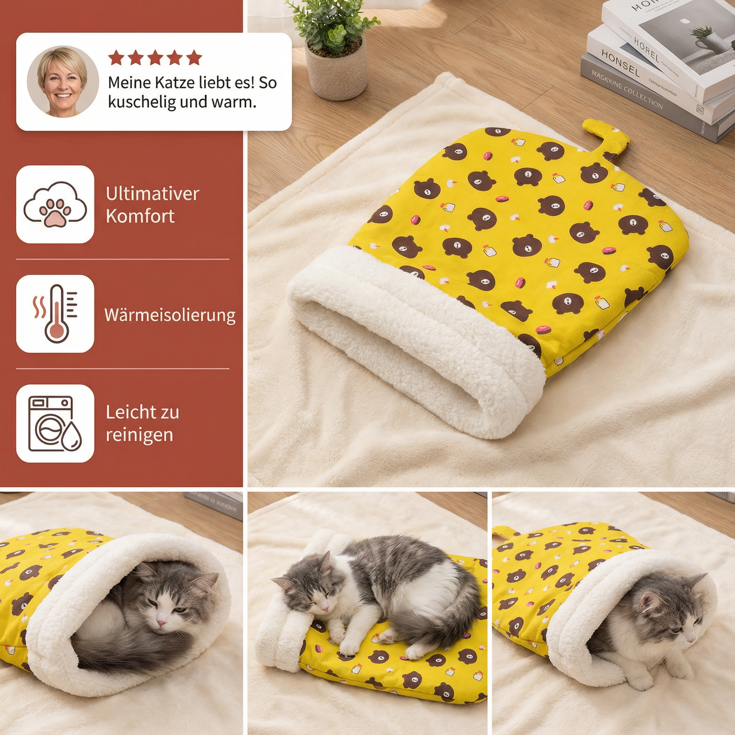Gemütliches Katzen Schlafsack Kuschelbett