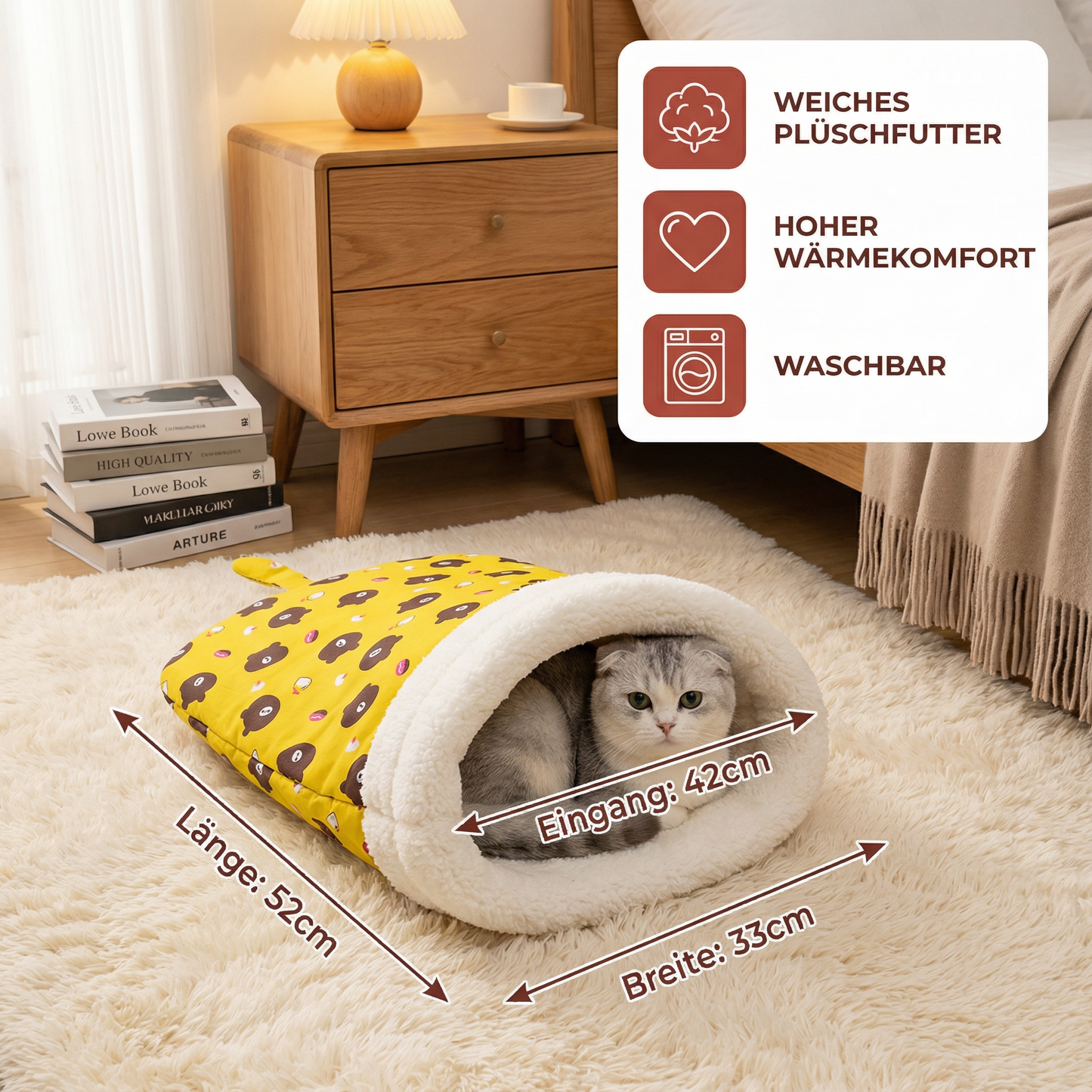 Gemütliches Katzen Schlafsack Kuschelbett