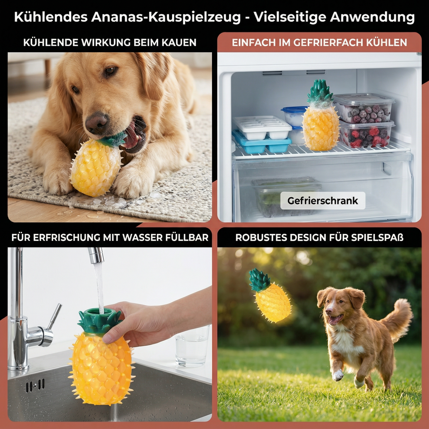 Kühlendes Hunde Kauspielzeug im Fruchtdesign