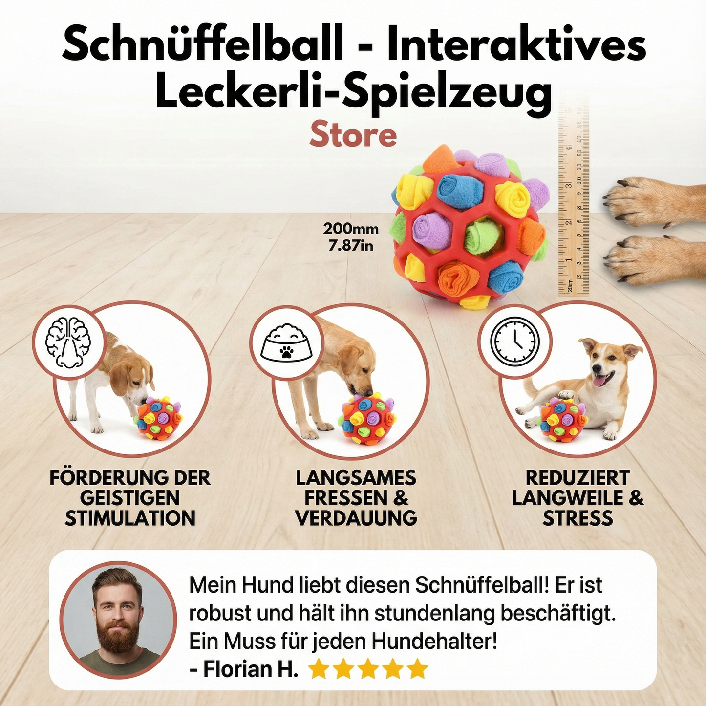 Schnüffelball - Interaktives Leckerli-Spielzeug