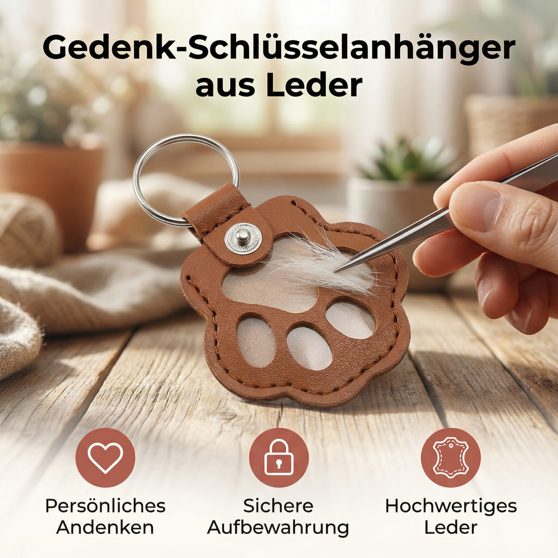tierhaare aufbewahren Gedenk-Schlüsselanhänger aus Leder zur Aufbewahrung von Tierhaaren – Tierbedarf Pro