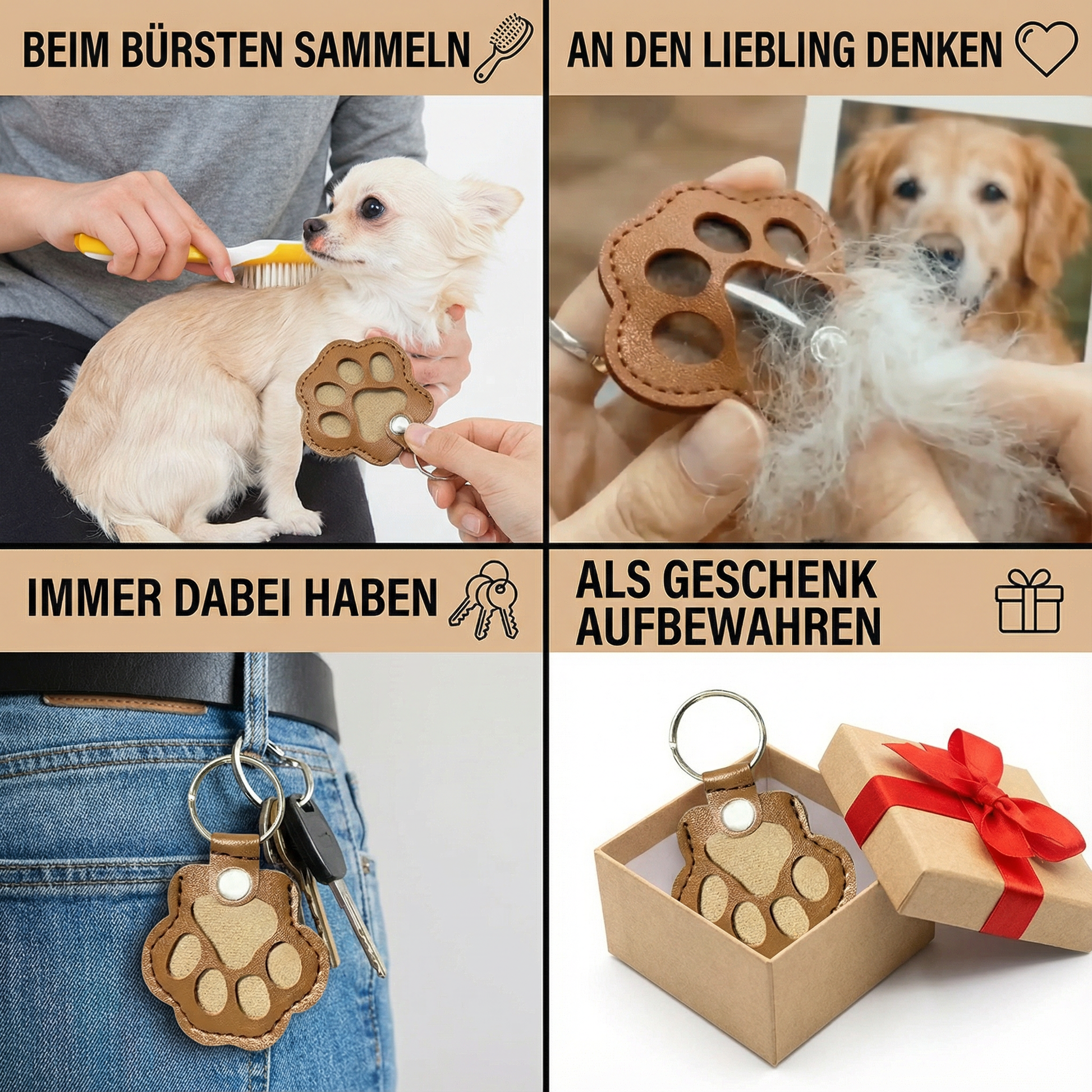 tierhaare aufbewahren Gedenk-Schlüsselanhänger aus Leder zur Aufbewahrung von Tierhaaren – Tierbedarf Pro