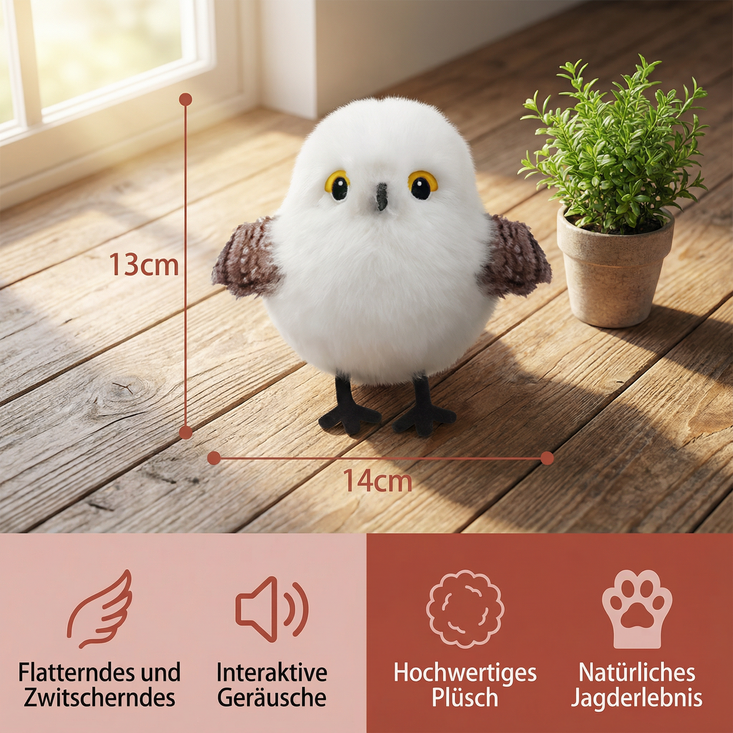 Flatterndes und Zwitscherndes Vogel Katzenspielzeug